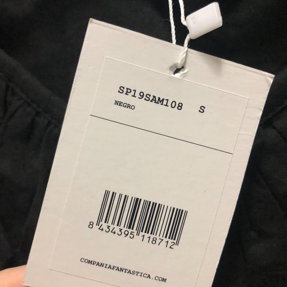 NWT Compañia Fantastica White Cotton Polka Dot V-neck Ruffle Top - Picture 3 of 6